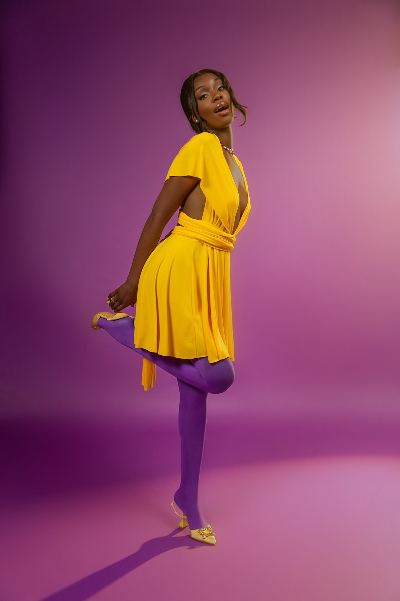 🍋 Lemon Yellow Infinity Dress