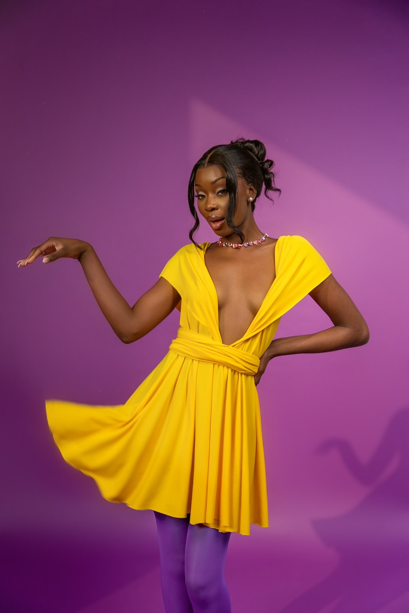 🍋 Lemon Yellow Infinity Dress