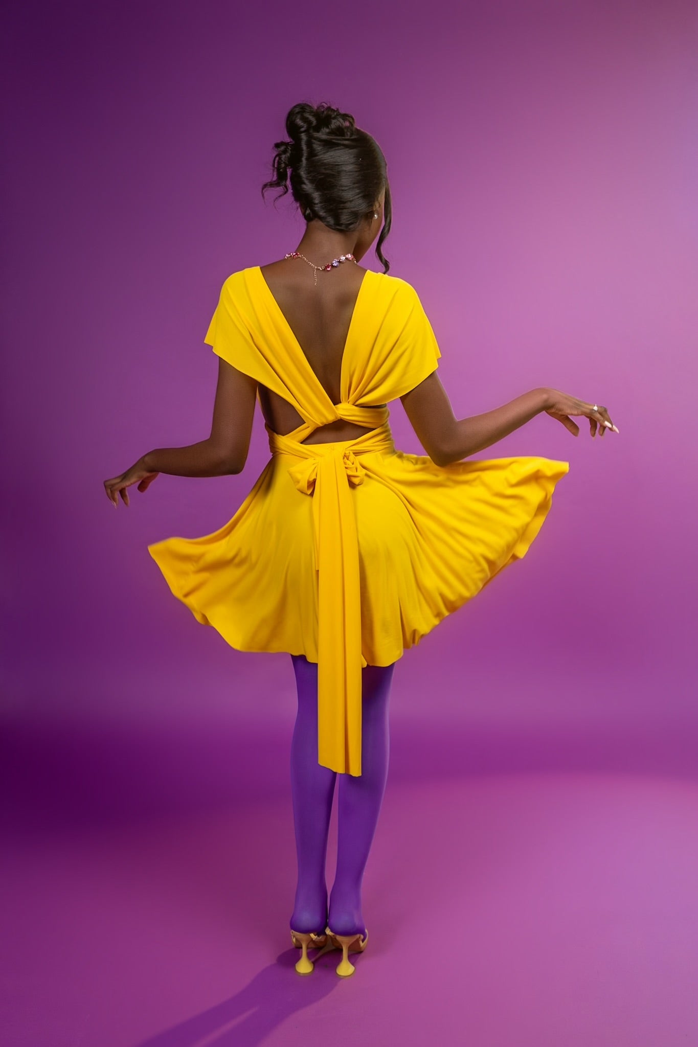 🍋 Lemon Yellow Infinity Dress